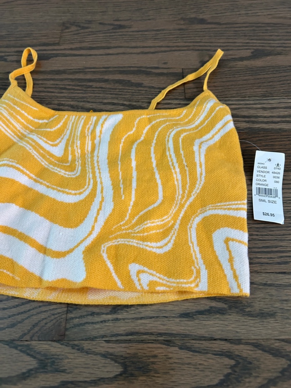 Pacsun Yellow & White Swirl Knit Cami